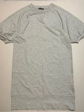 J. Crew Light Gray Puffed Short-Sleeve Crewneck Sweatshirt Dress - NWOT